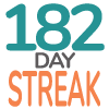 182 day streak achievement badge